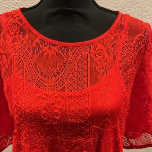 Beautiful red lace top